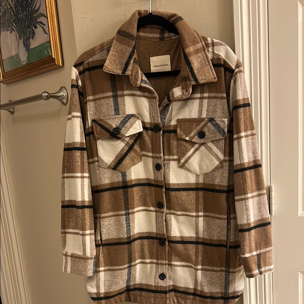 Brown Plaid Women’s shirt-Jacket
